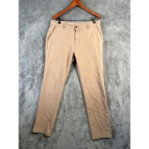 Mugsy Pants Mens 36x34 (36x31) Tan Belmonts Chino Stretch Straight